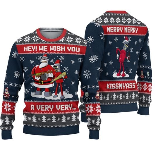 Hey! We Wish You a Futurama Ugly Christmas Sweater - Image 2