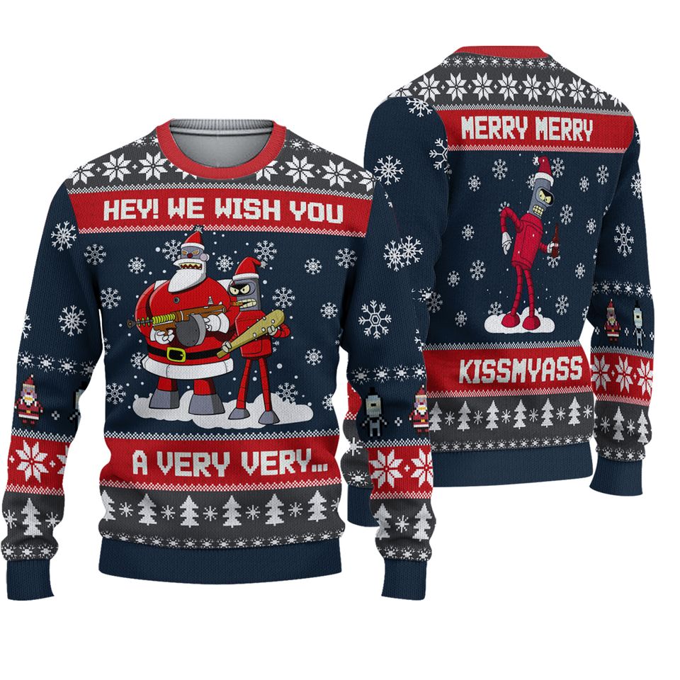 Hey! We Wish You a Futurama Ugly Christmas Sweater