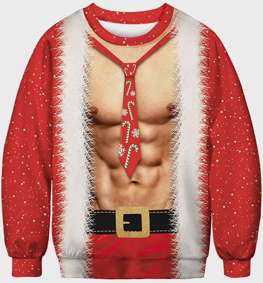 Heymiss Mens Womens Ugly Christmas Sweater Adult 3D Funny Matching for family