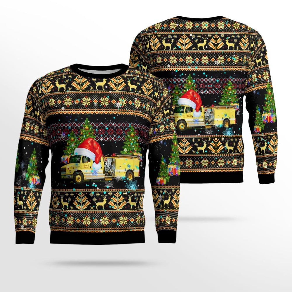 Hibbing Fire Department Hibbing Minnesota Christmas AOP Ugly Sweater Xmas Unisex Sweater Christmas Gifts For Men Women