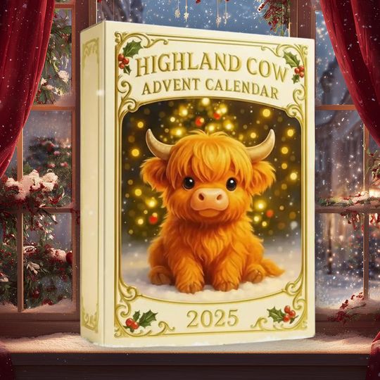 Highland Cow 2025 Adventure Calendar Christmas Gift, Christmas Highland Cows Blind Box - Image 8