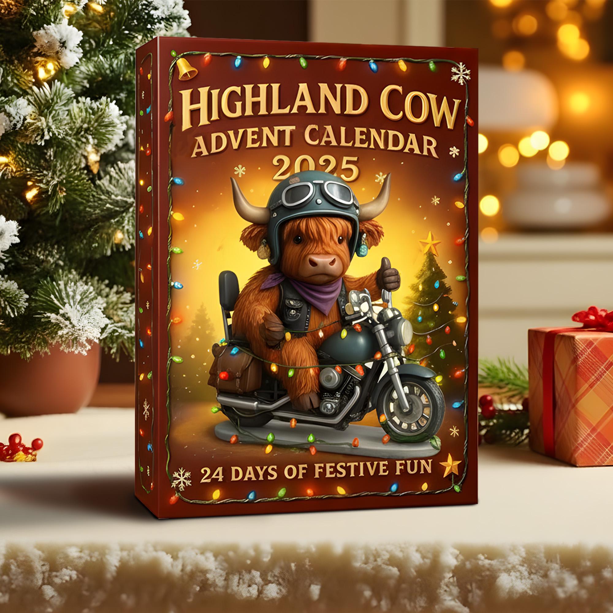Highland Cow 2D Acrylic Advent Calendar Christmas 2025 Gift, Surprise Highland cow Box, Christmas Blind Box, Xmas gift, 24 Christmas - Image 4