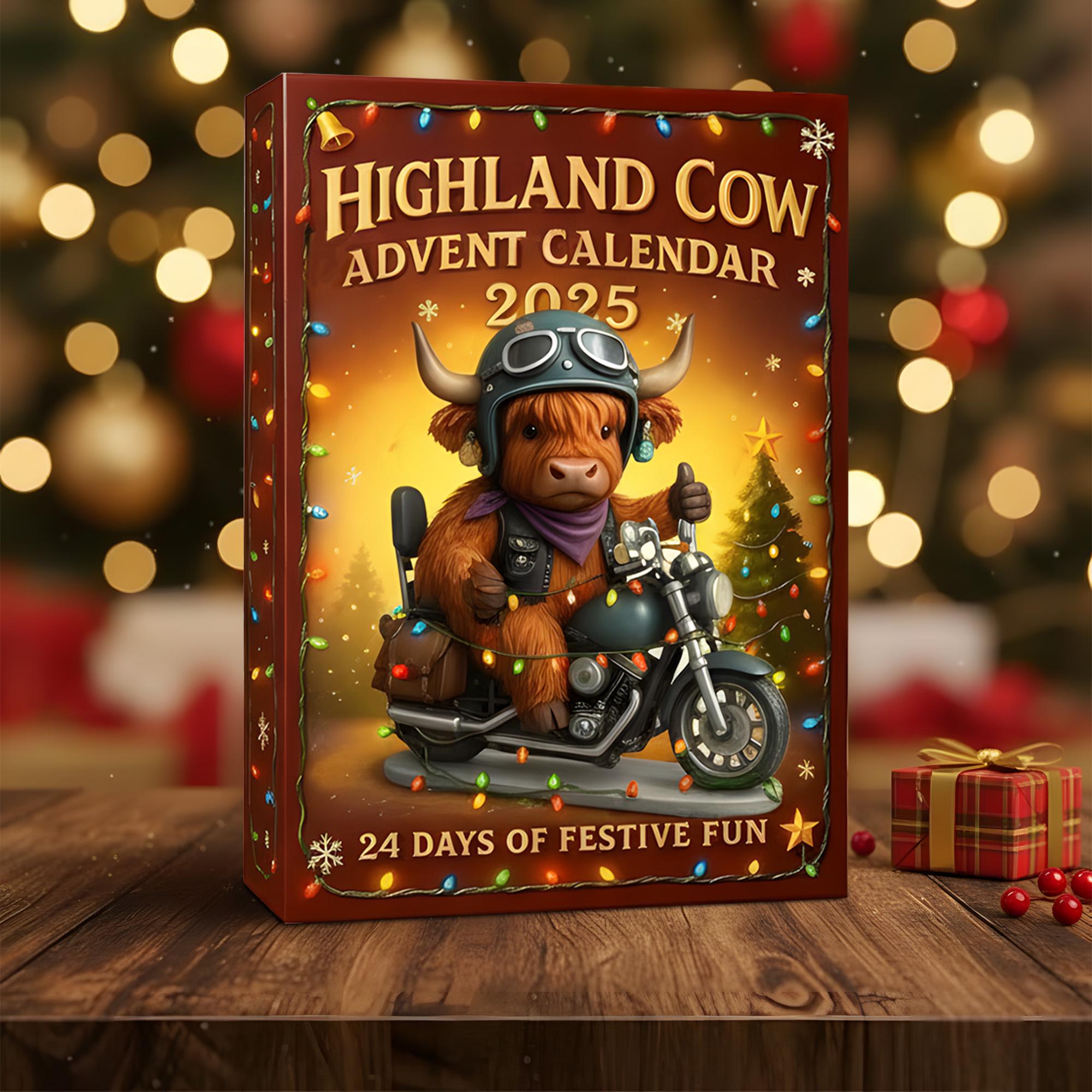 Highland Cow 2D Acrylic Advent Calendar Christmas 2025 Gift, Surprise Highland cow Box, Christmas Blind Box, Xmas gift, 24 Christmas - Image 2