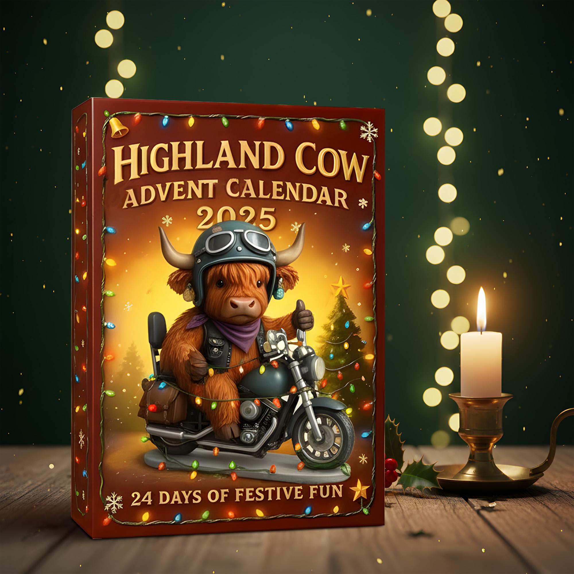 Highland Cow 2D Acrylic Advent Calendar Christmas 2025 Gift, Surprise Highland cow Box, Christmas Blind Box, Xmas gift, 24 Christmas - Image 3