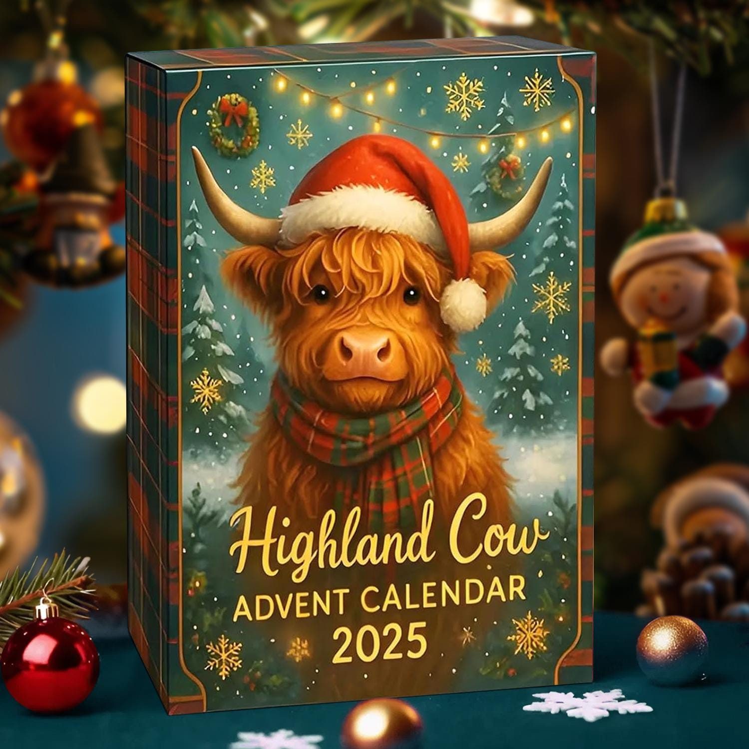 Highland Cow Advent Calendar 2025, 24 Day Highland Cow Figurines : Vintage Christmas Ornament Countdown - Image 6