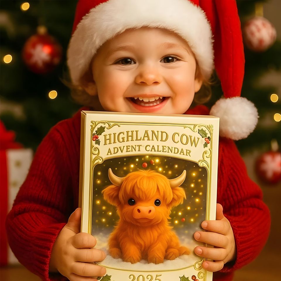 Highland Cow Advent Calendar Ornament 2025, 24 Days Christmas Countdown, Farm Animal Figurines Set - Image 4