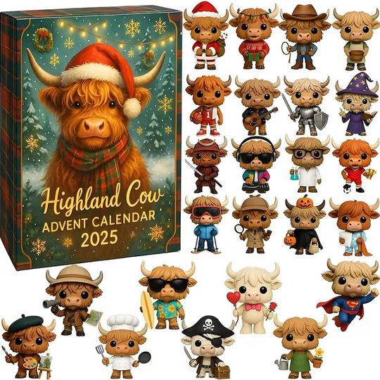 Highland Cow Advent Calendar Ornament 2025, Farmhouse Christmas Countdown, Rustic Holiday Decor - Image 8