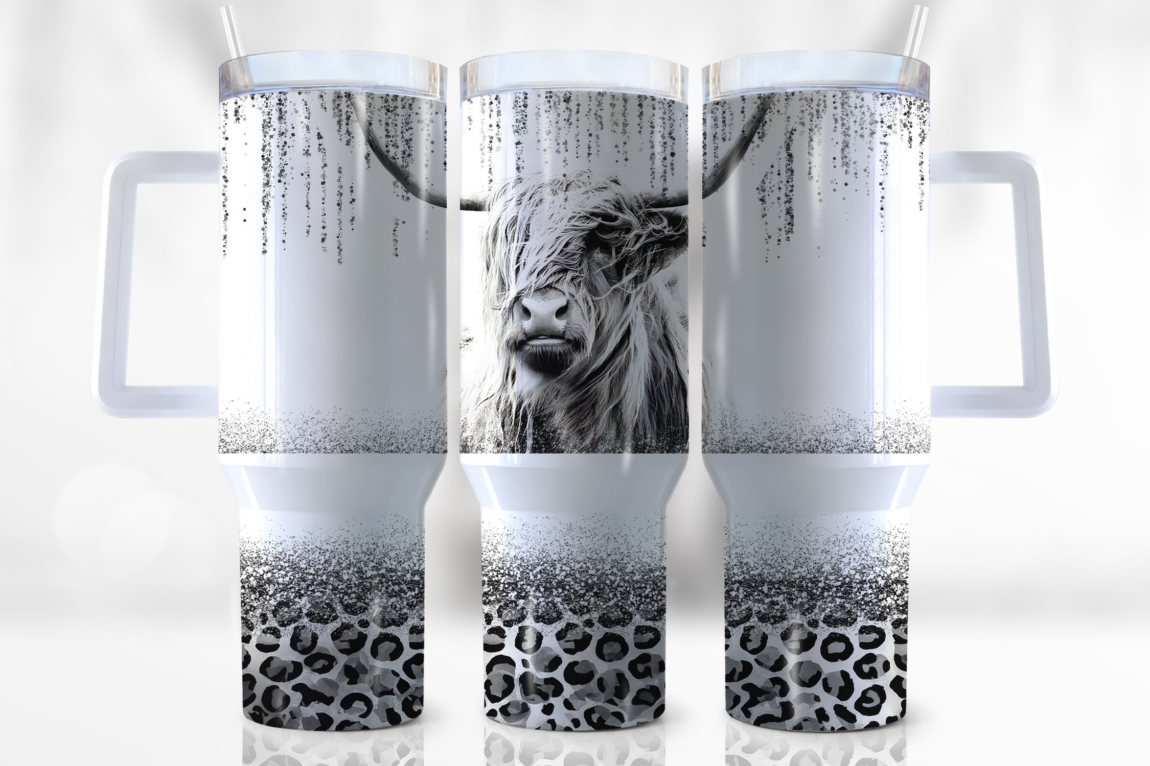 Highland Cow Leopard Print Custom Stanley Cup 40 oz 30 oz Tumbler With HandleTVC2301946