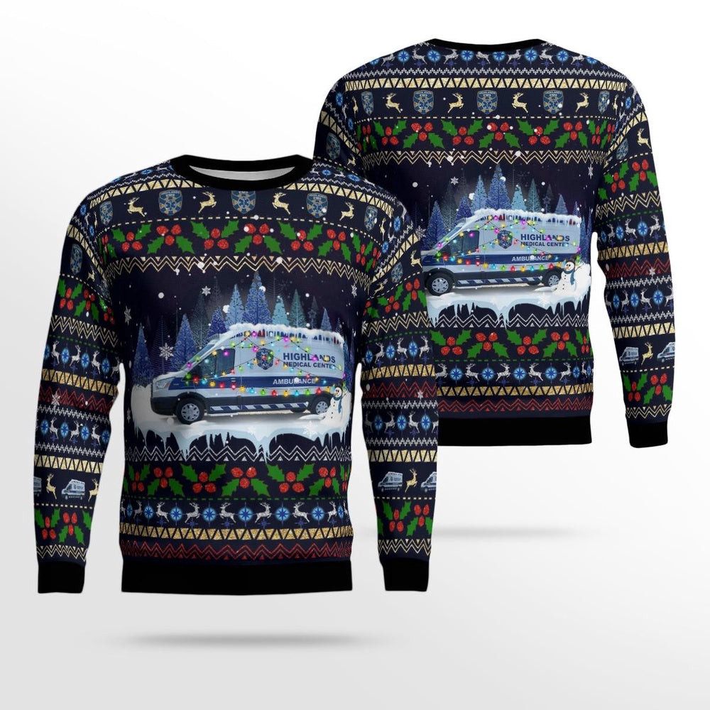 Highlands EMS Scottsboro Alabama Christmas AOP Ugly Sweater Xmas Unisex Sweater Christmas Gifts For Men Women