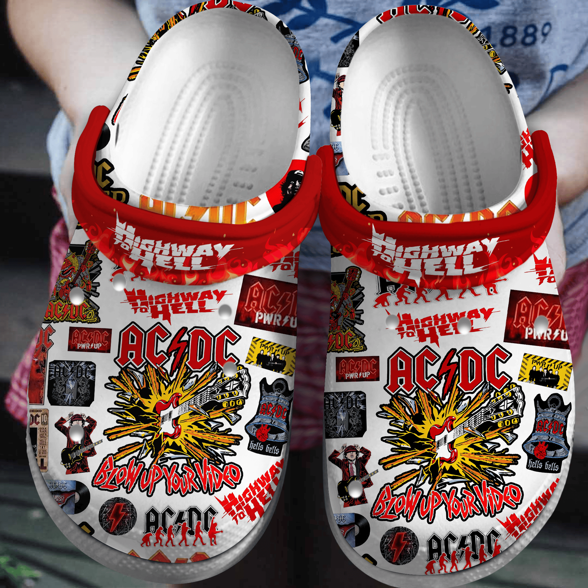Highway to Hell AC/DC Music Crocs Crocband Clogs Shoes Comfortable For Men Women and Kids