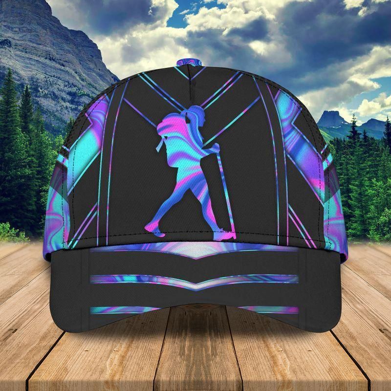 Hiking Girl Holographic Classic Cap Baseball Cap Trucker Hats Custom Hats Gifts For Men & Women
