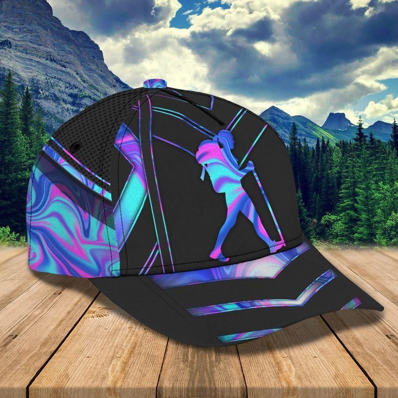 Hiking Girl Holographic Classic Cap Baseball Cap Trucker Hats Custom Hats Gifts For Men & Women