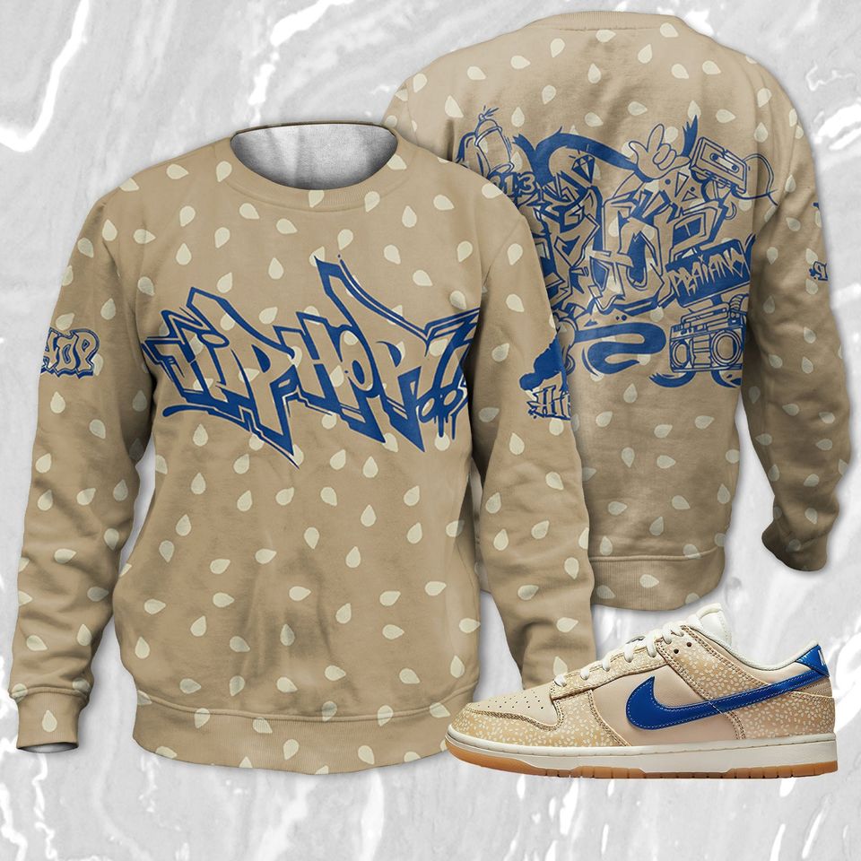 HIP HOP graffiti 3D Color Sweatshirt Match Dunk Low Montreal Bagel