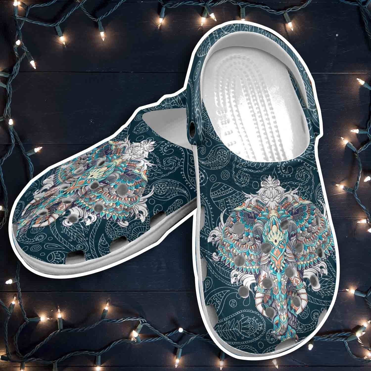 Hippie Art Elephant Shoes Crocbland Clogs Birthday Gifts For Children