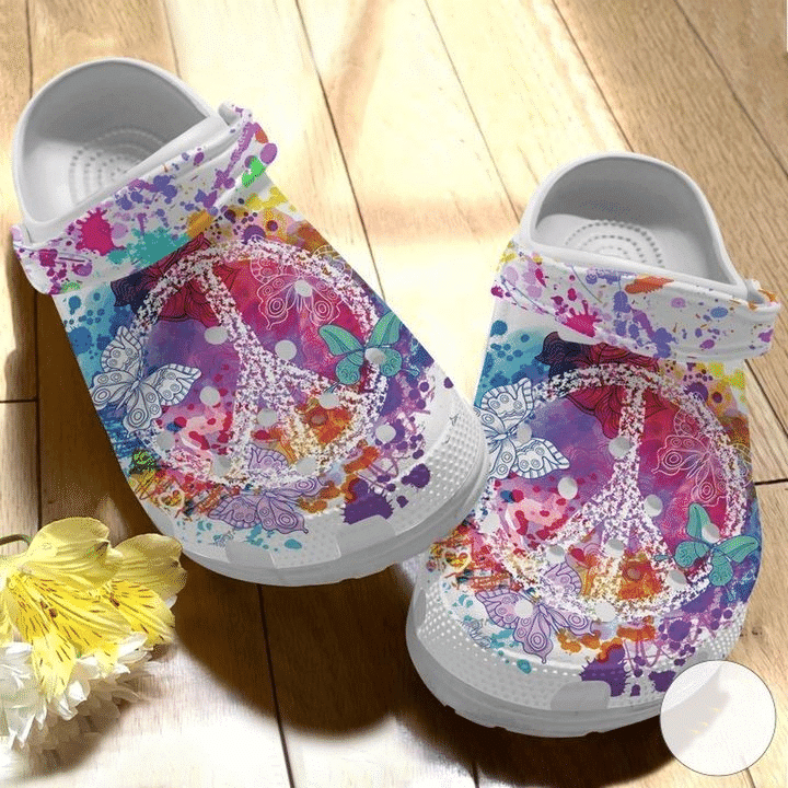 Hippie Butterfly Watercolor Gift For Lover Rubber clog Shoes Comfy Footwear
