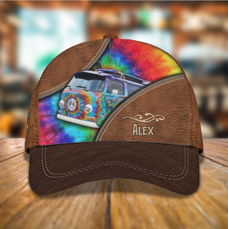 Hippie Cap, Personalized Hippie 3D Classic Cap for Men, Women, Custom Name Hat for Boy, Girl, Hippie Lovers Trucker Hats Custom Hats Gifts For Men & Women