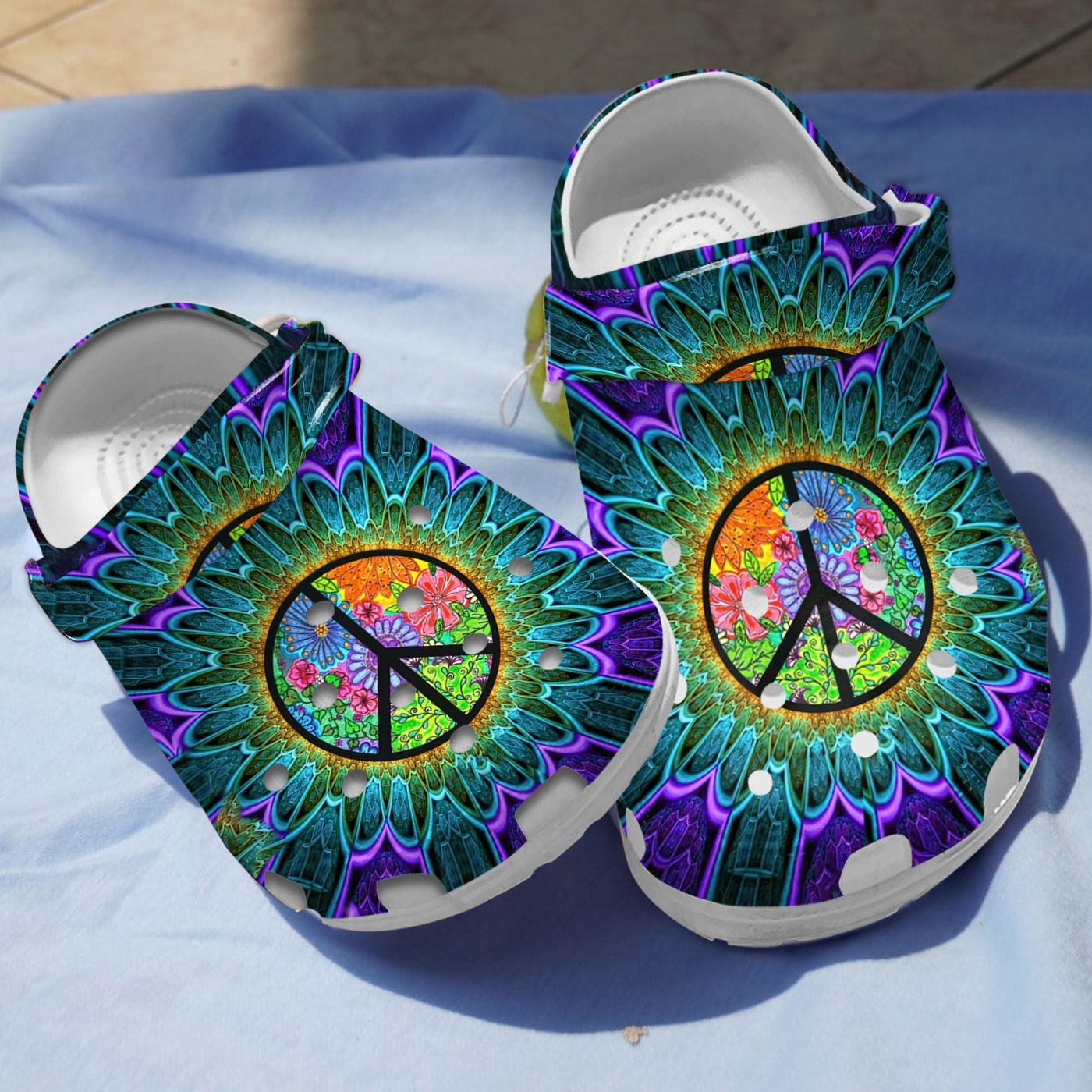 Hippie Crocs Crocband Clogs Shoes Comfortable For Men Women and Kids