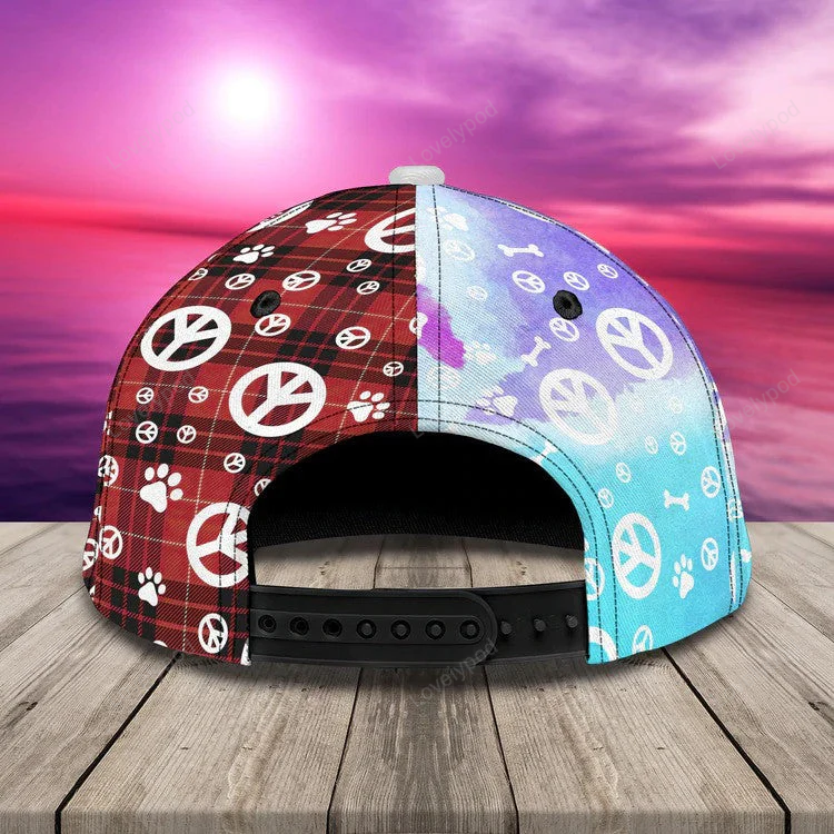 Hippie Dog Personalized Hippie Cap - Dog and Her 3D Cap for Hippie Lovers Trucker Hats Custom Hats Gifts For Men & Women