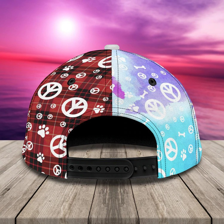 Hippie Dog Personalized Hippie Cap - Dog and Her 3D Cap for Hippie Lovers Trucker Hats Custom Hats Gifts For Men & Women