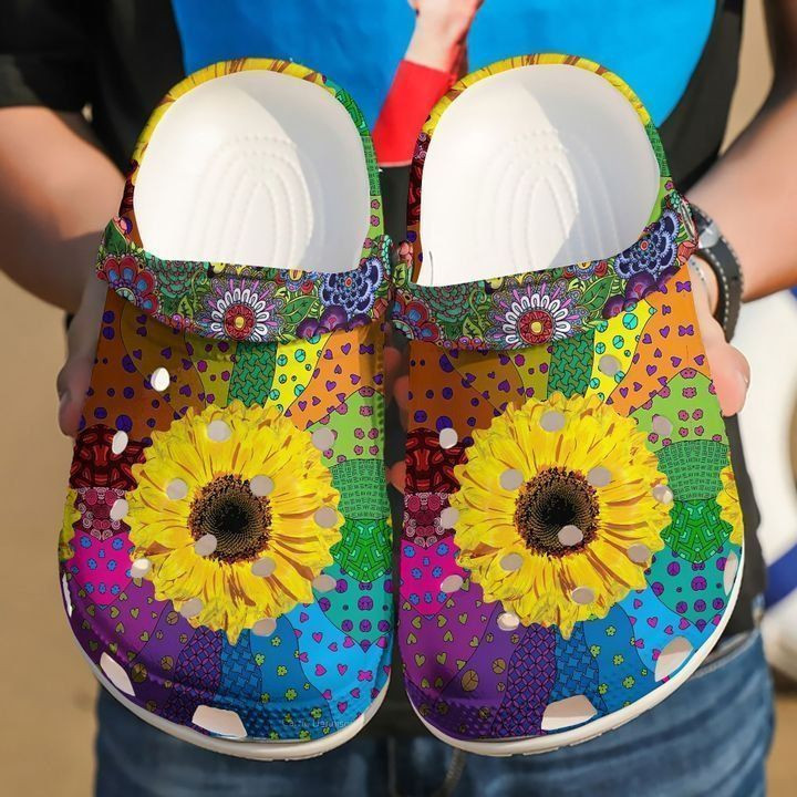 Hippie Flower Child clog Shoes