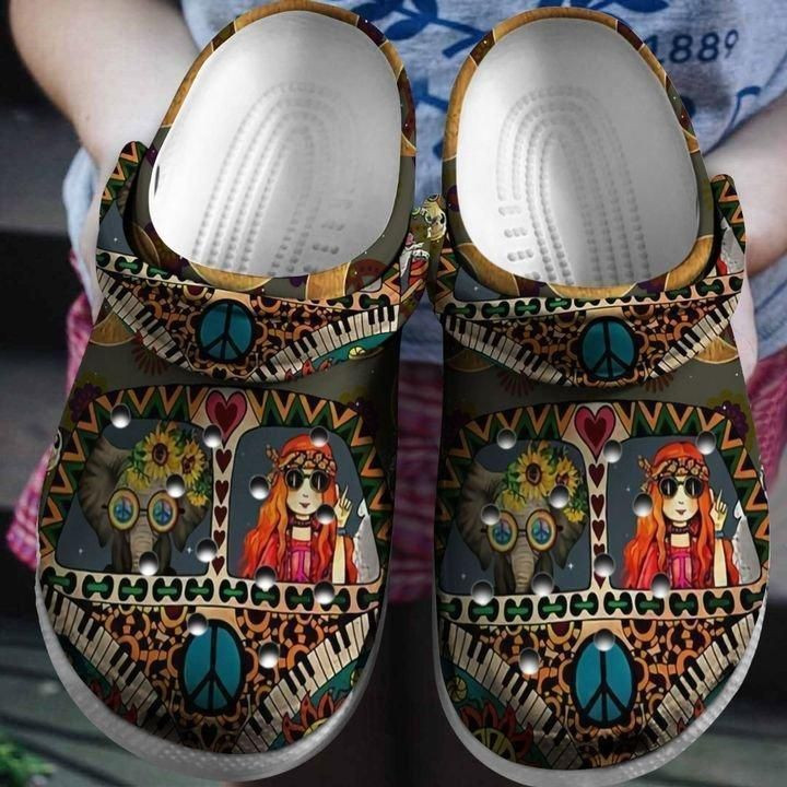Hippie Girl Camping Bus clog Shoes