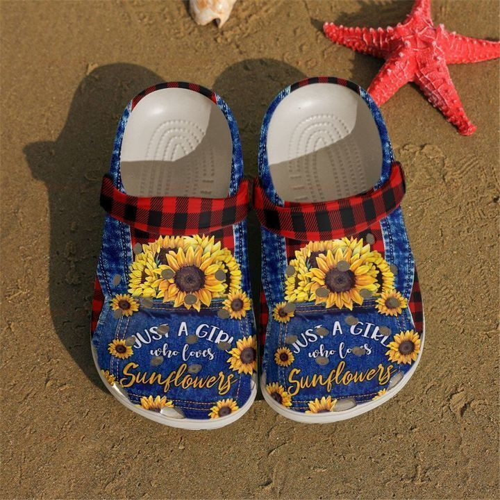 Hippie Girl Loves Sunflowers Gift For Lover Rubber clog Shoes Comfy Footwear