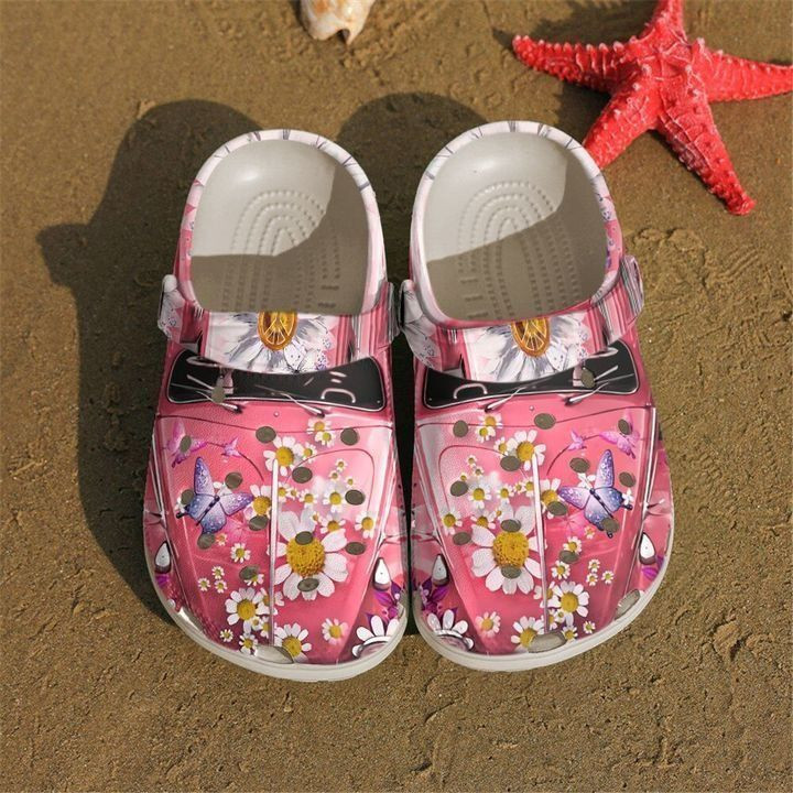 Hippie Peace Car Clog Shoes