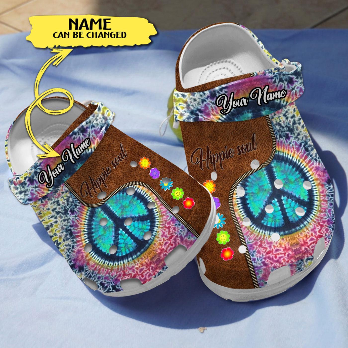 Hippie Soul Crocs Crocband Clogs Shoes Comfortable For Men Women and Kids