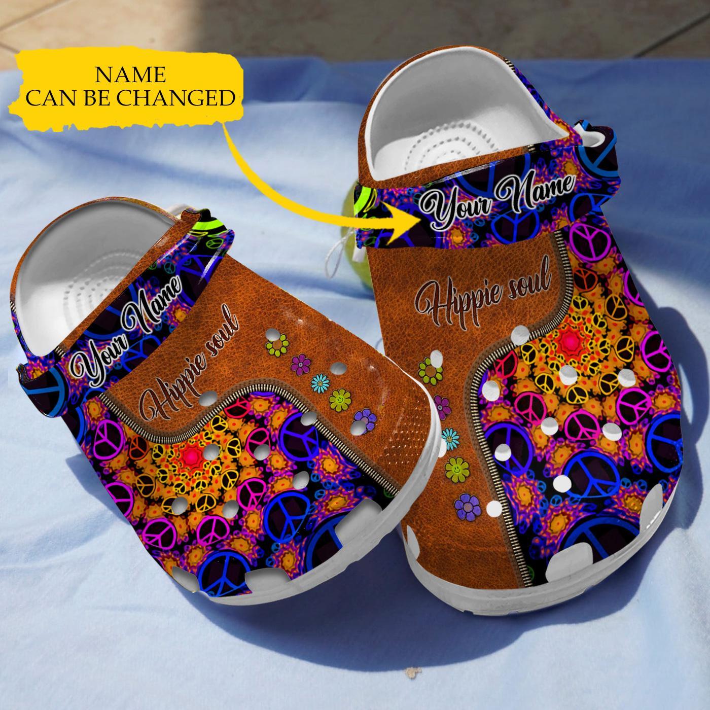 Hippie Soul Crocs Crocband Clogs Shoes Comfortable For Men Women and Kids