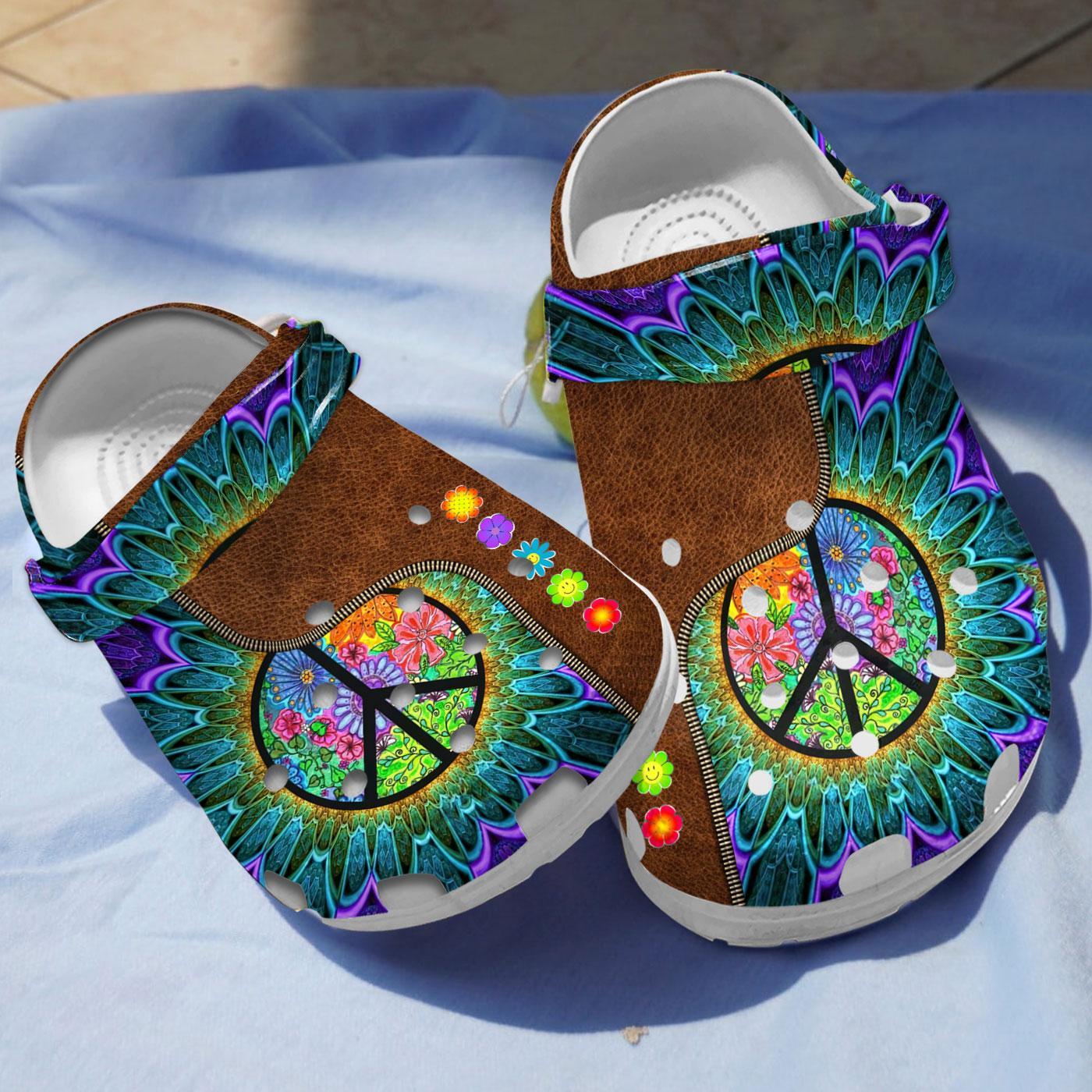 Hippie Soul Crocs Crocband Clogs Shoes Comfortable For Men Women and Kids