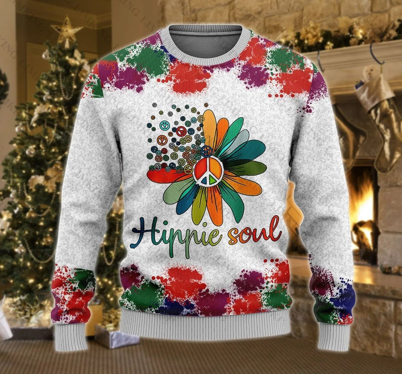 Hippie Soul Ugly Christmas Sweater Adult 3D Funny Matching for family