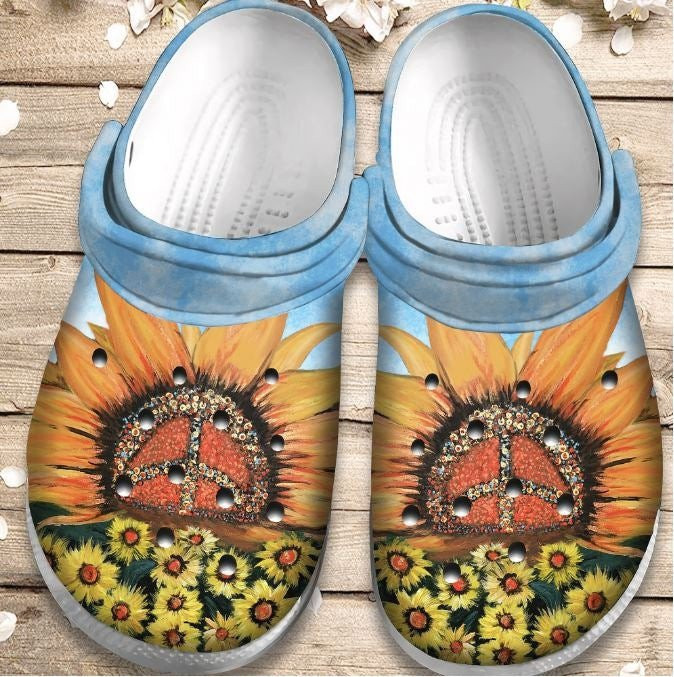 Hippie Sunflower Garden Shoes clogs For Men Women Kids