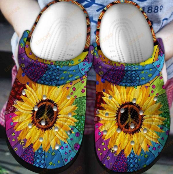 Hippie Sunflower Rubber clog Shoes Comfy Footwear
