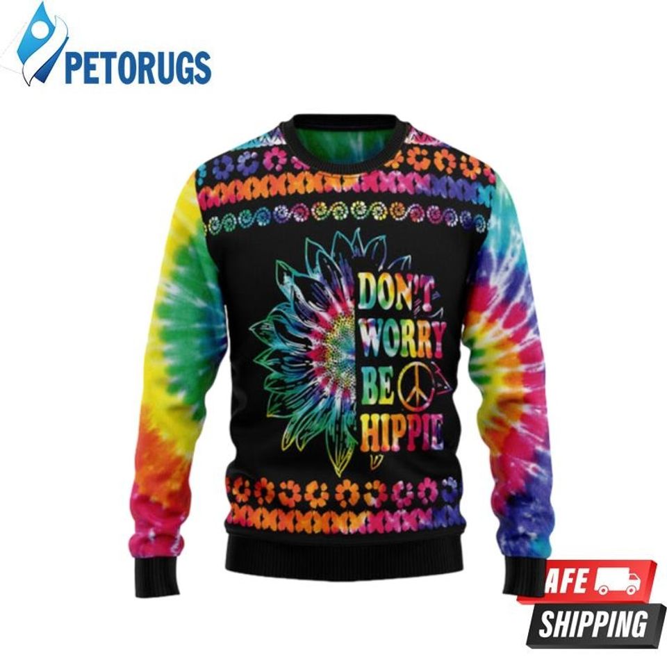 Hippie Tie Dye Color Ugly Christmas Sweaters