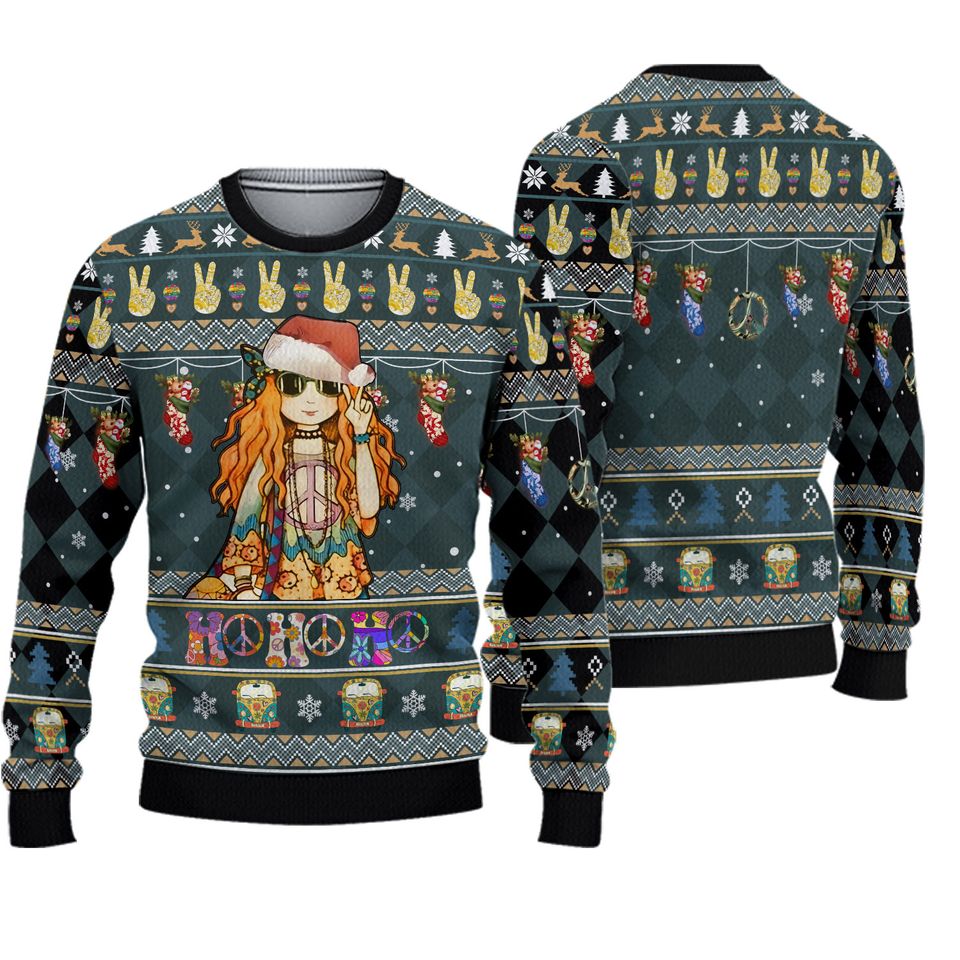 Hippie Ugly Christmas Sweater