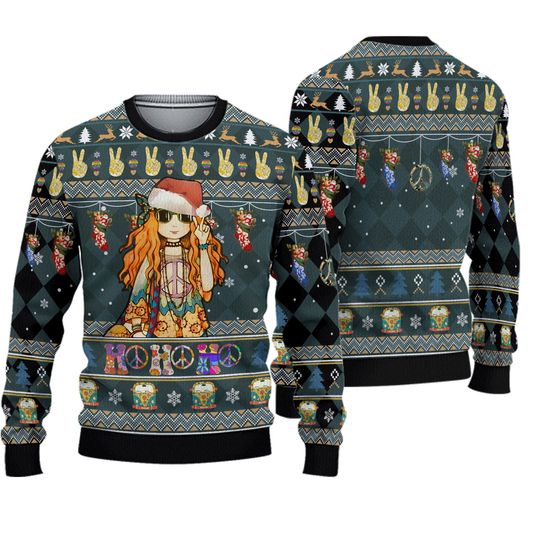 Hippie Ugly Christmas Sweater - Image 3