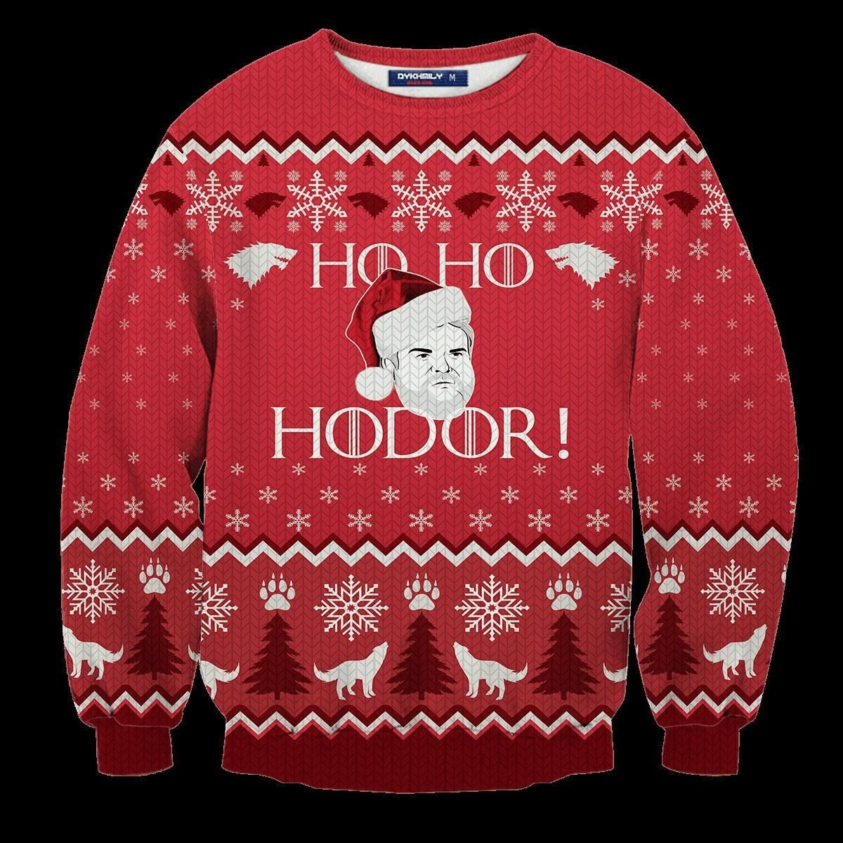 Ho! Ho! Hodor! Ugly Christmas Sweater Adult 3D Funny Matching for family