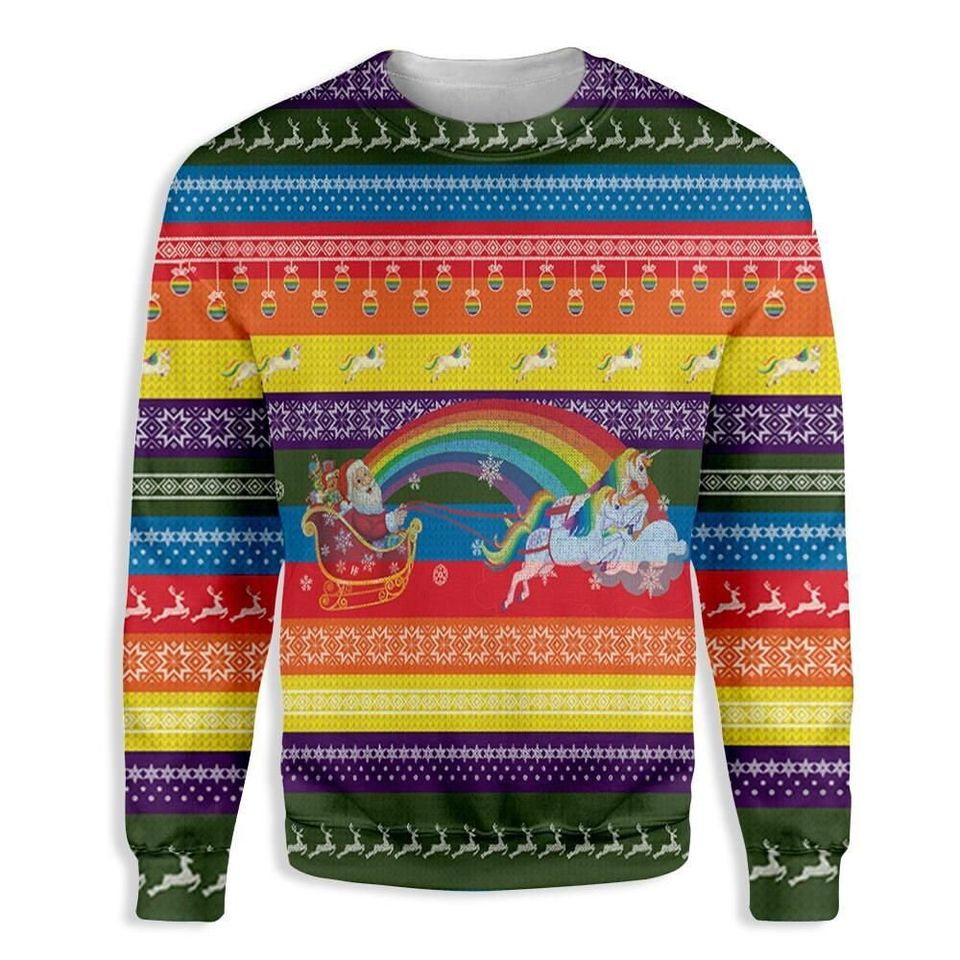 Ho Ho Ho Homo Unicorn Christmas Sweater