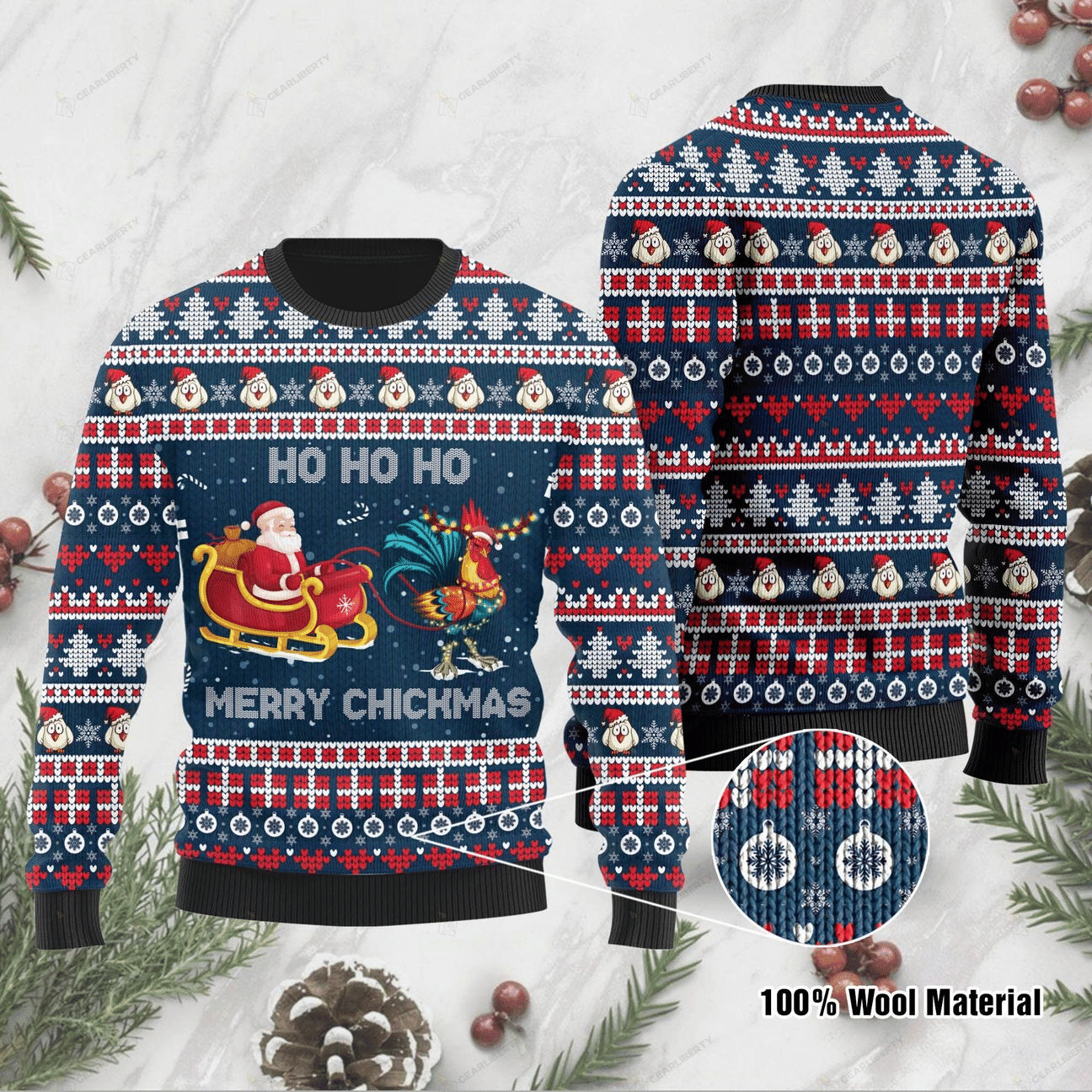 Ho Ho Ho Mery Chickmas Ugly Christmas Sweater Adult 3D Funny Matching for family