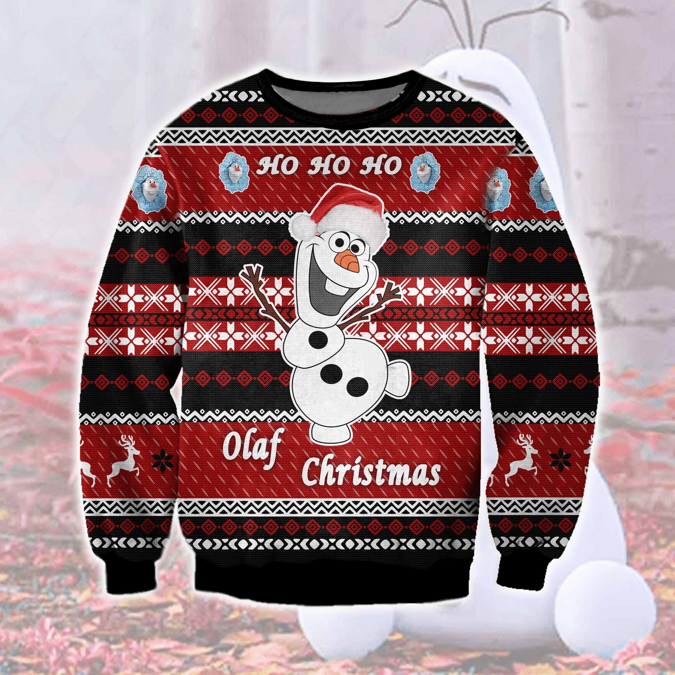 Ho Ho Ho Olaf Frozen Ugly Christmas Sweater Adult 3D Funny Matching for family