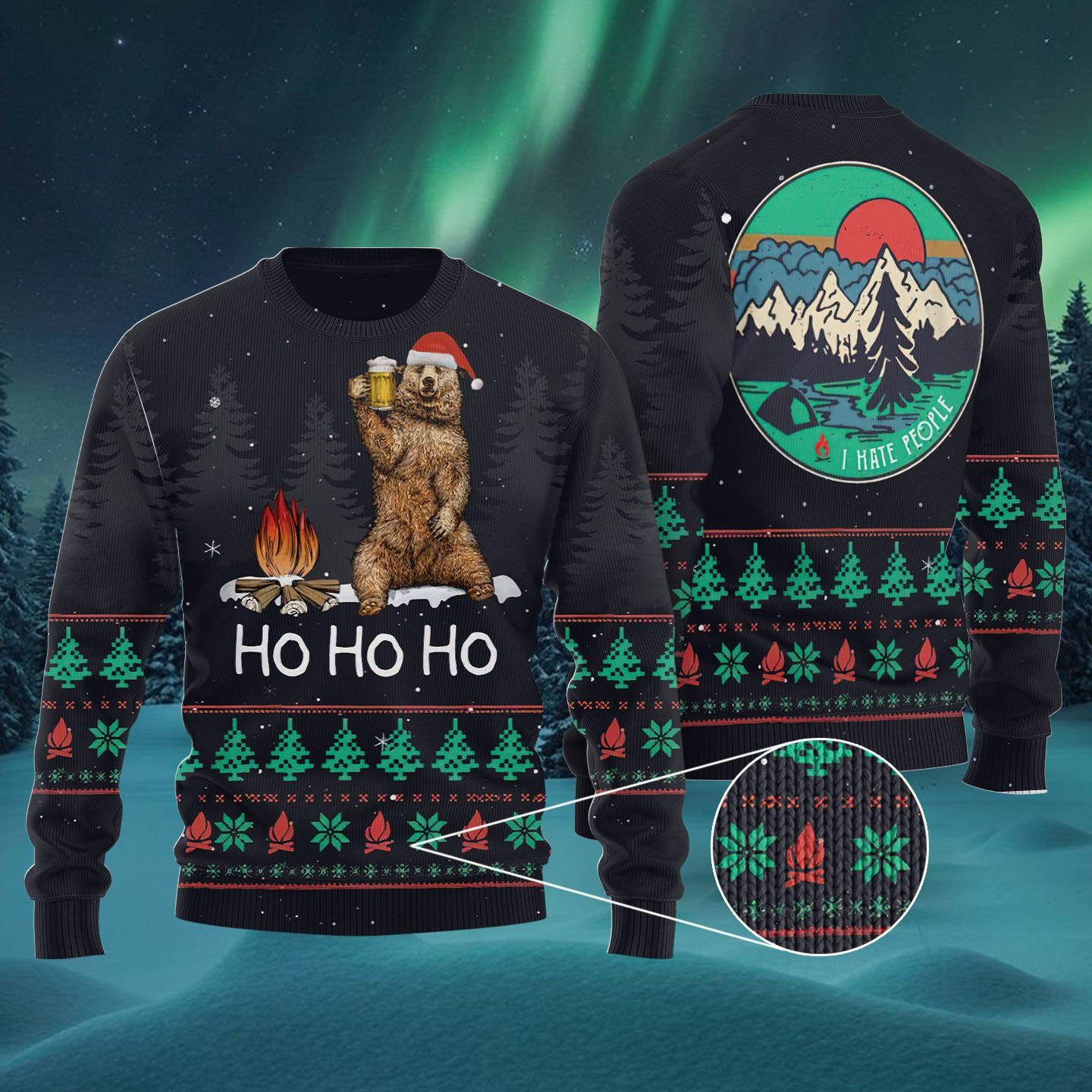 Ho Ho Ho Ugly Christmas Sweater Adult 3D Funny Matching for family