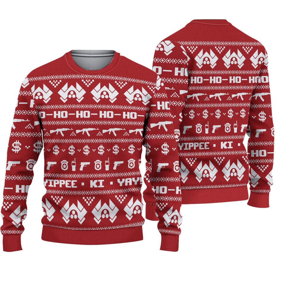 Ho Ho Ho Yippee Ki Yay Ugly Christmas Sweater