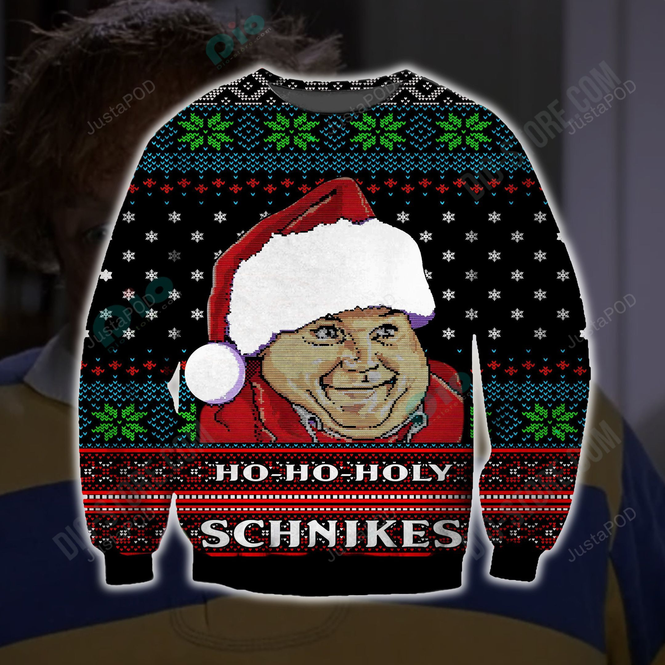 Ho Ho Holy Schnikes Knitting Pattern For Unisex Ugly Christmas Sweater Adult 3D Funny Matching for family