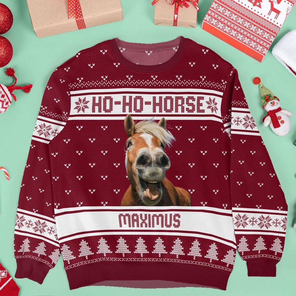 Ho-Ho-Horse - Personalized Ugly Sweatshirt
