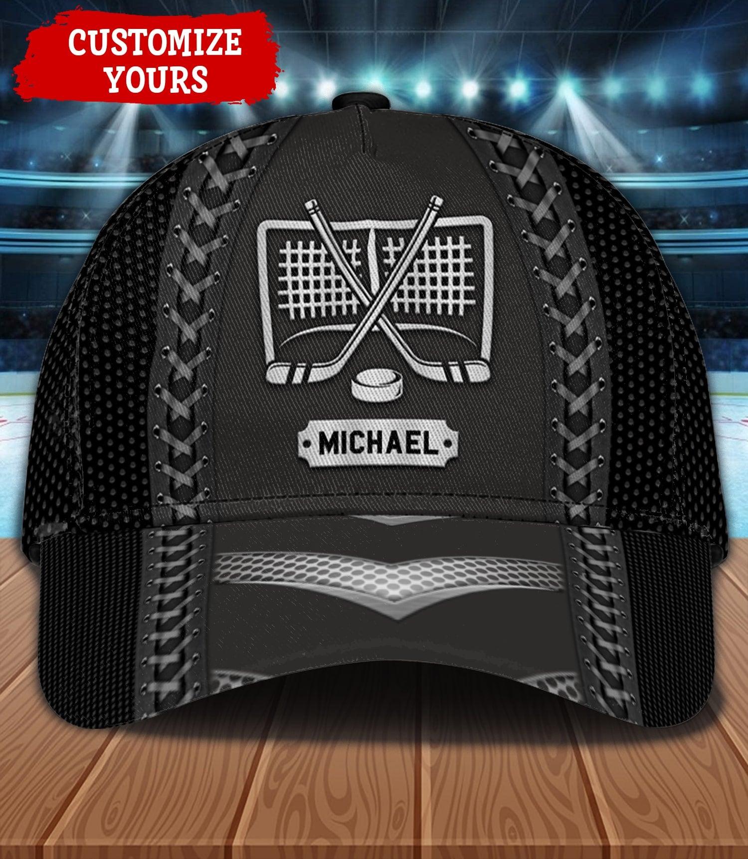 Hockey Badge Hockey Personalized Classic Cap, Personalized Gift for Hockey Lovers Trucker Hats Custom Hats Gifts For Men & Women
