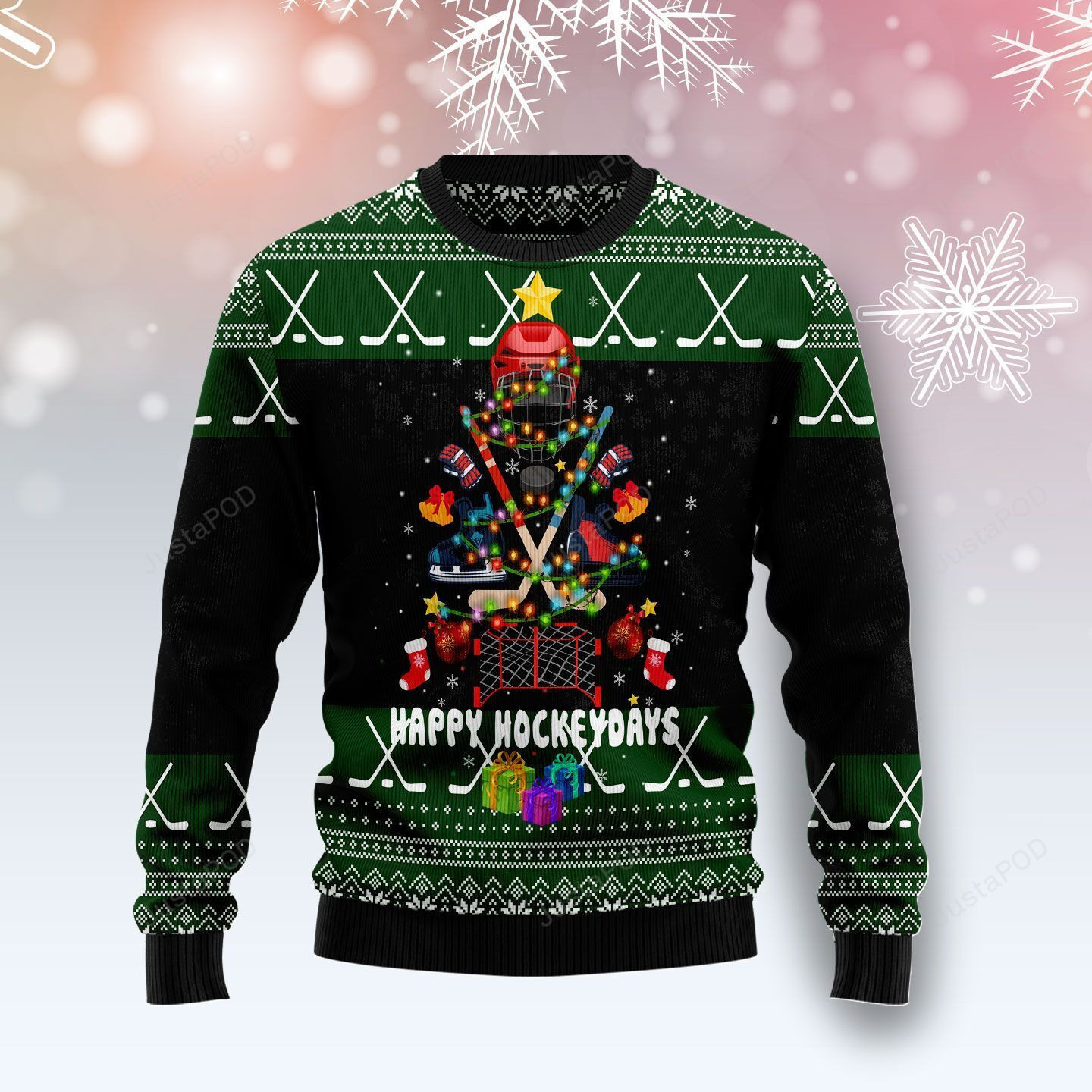 Hockey Christmas For Unisex Ugly Christmas Sweater Adult 3D Funny Matching for family