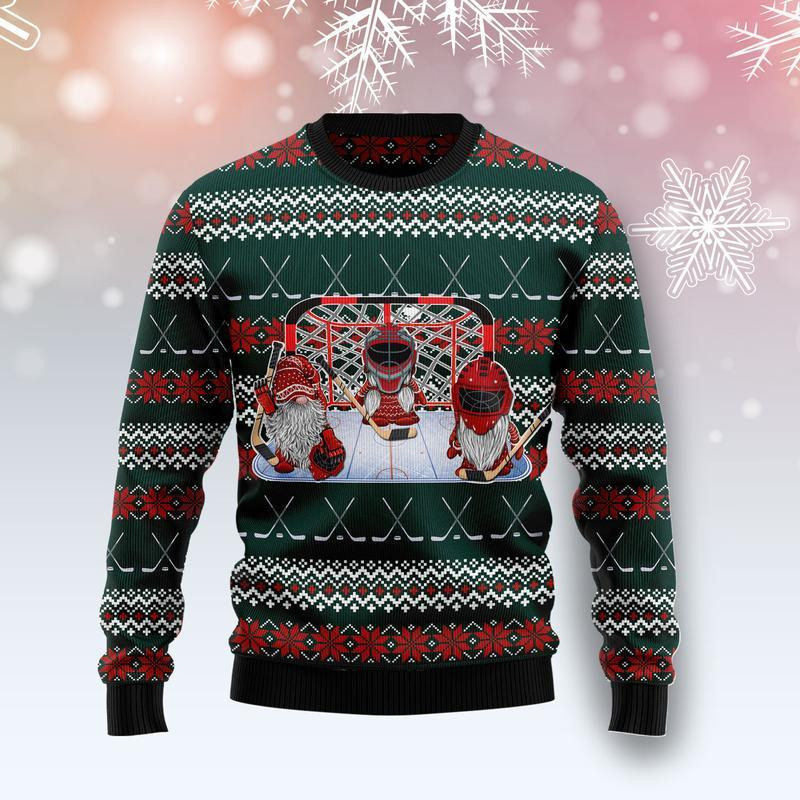 Hockey Gomies Ugly Christmas Sweater Adult 3D Funny Matching for family