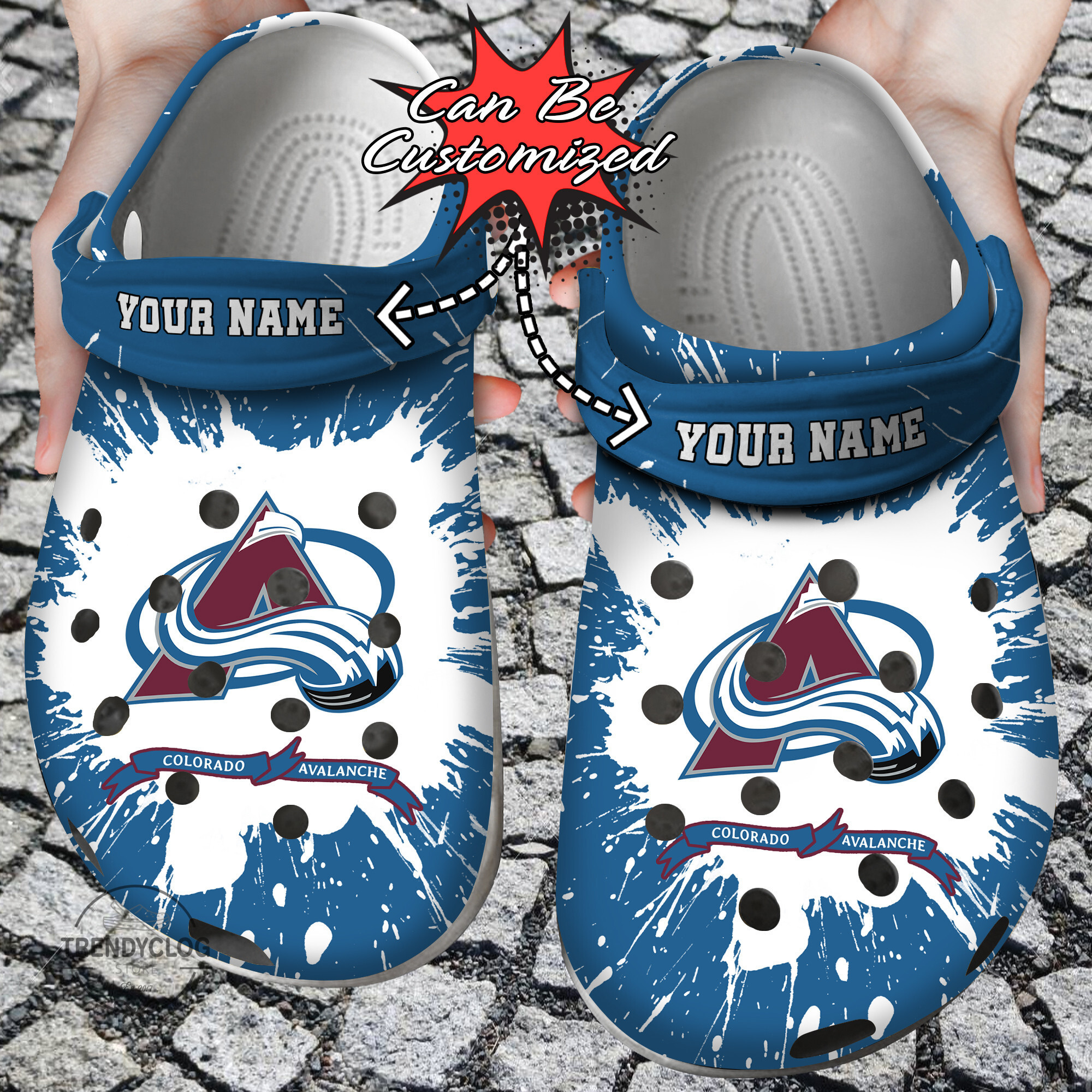 Hockey Personalized CAvalanche Team Clog Shoes