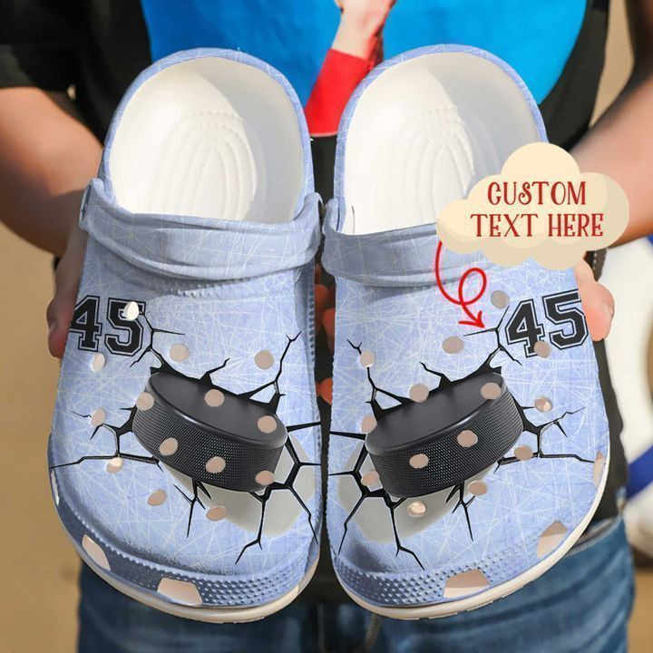 Hockey Personalized Crack Classic Clogs Shoes