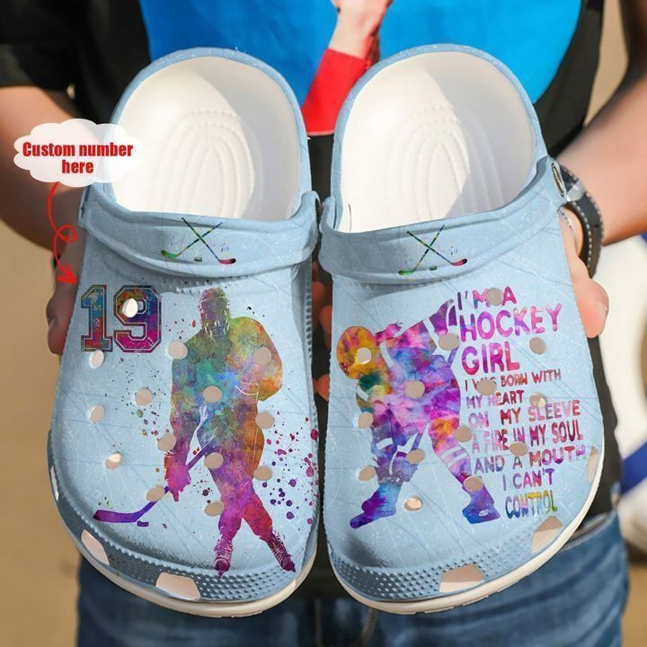 Hockey Personalized Girl clog Shoes